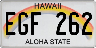 HI license plate EGF262