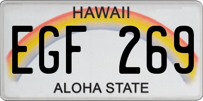 HI license plate EGF269