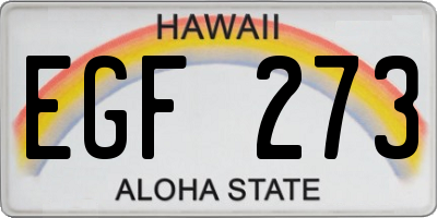 HI license plate EGF273