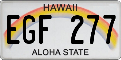 HI license plate EGF277