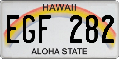HI license plate EGF282