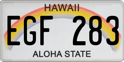 HI license plate EGF283