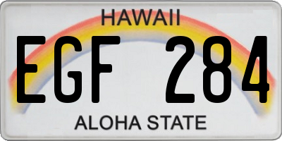 HI license plate EGF284