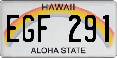 HI license plate EGF291