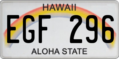 HI license plate EGF296