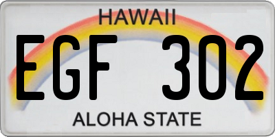HI license plate EGF302