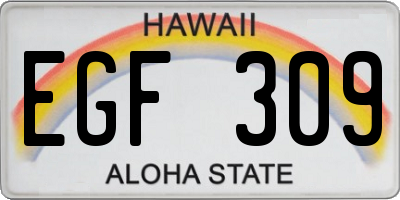 HI license plate EGF309