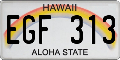 HI license plate EGF313