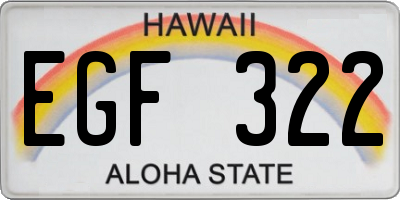 HI license plate EGF322