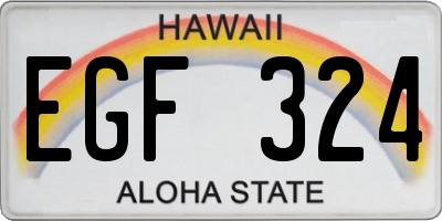 HI license plate EGF324