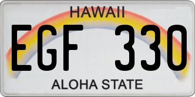 HI license plate EGF330
