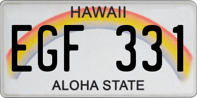 HI license plate EGF331