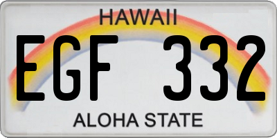 HI license plate EGF332