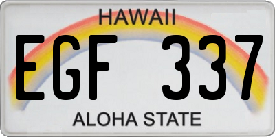 HI license plate EGF337