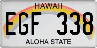 HI license plate EGF338