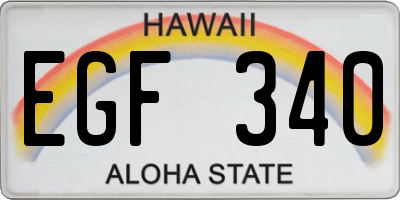 HI license plate EGF340