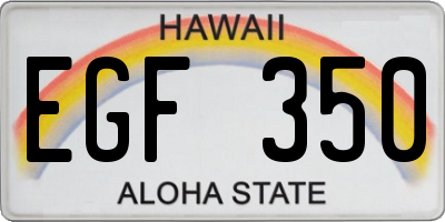 HI license plate EGF350