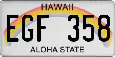 HI license plate EGF358