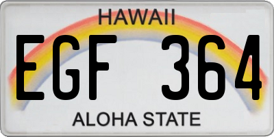 HI license plate EGF364