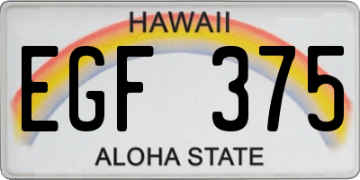 HI license plate EGF375