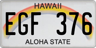 HI license plate EGF376