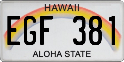 HI license plate EGF381