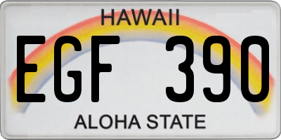 HI license plate EGF390