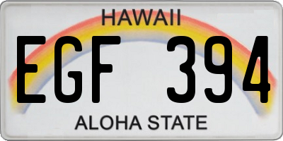 HI license plate EGF394