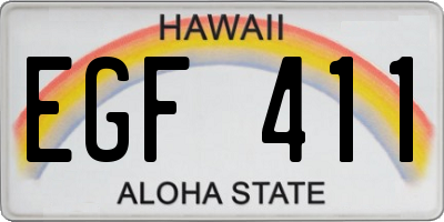 HI license plate EGF411