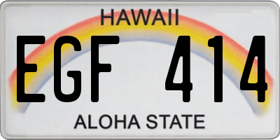HI license plate EGF414