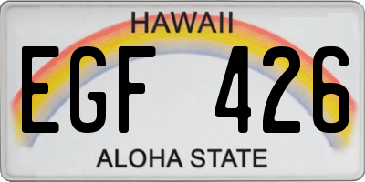 HI license plate EGF426