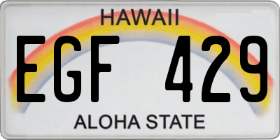 HI license plate EGF429