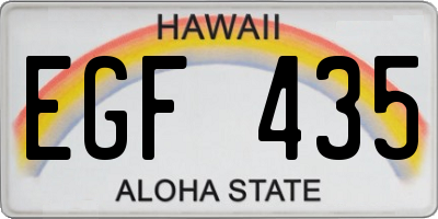 HI license plate EGF435