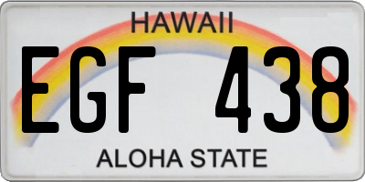 HI license plate EGF438