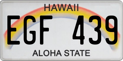 HI license plate EGF439