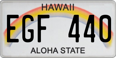 HI license plate EGF440