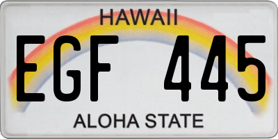 HI license plate EGF445