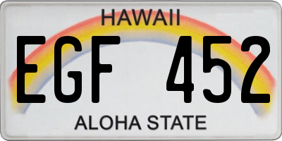 HI license plate EGF452