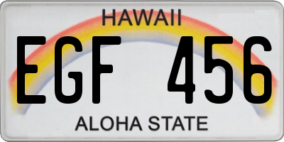 HI license plate EGF456