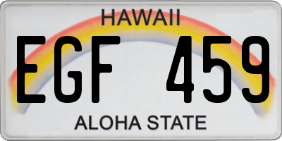 HI license plate EGF459
