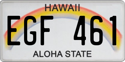 HI license plate EGF461
