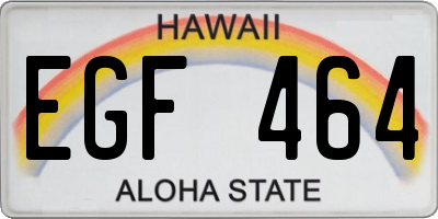 HI license plate EGF464