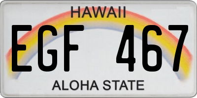 HI license plate EGF467