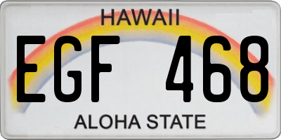 HI license plate EGF468