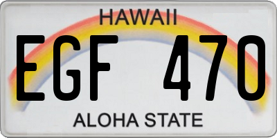 HI license plate EGF470