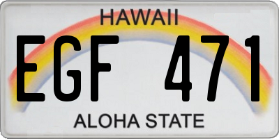 HI license plate EGF471