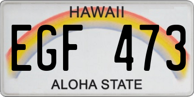 HI license plate EGF473