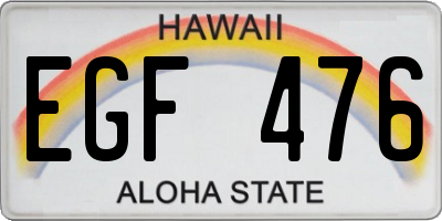HI license plate EGF476