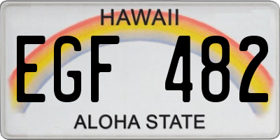HI license plate EGF482