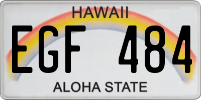HI license plate EGF484